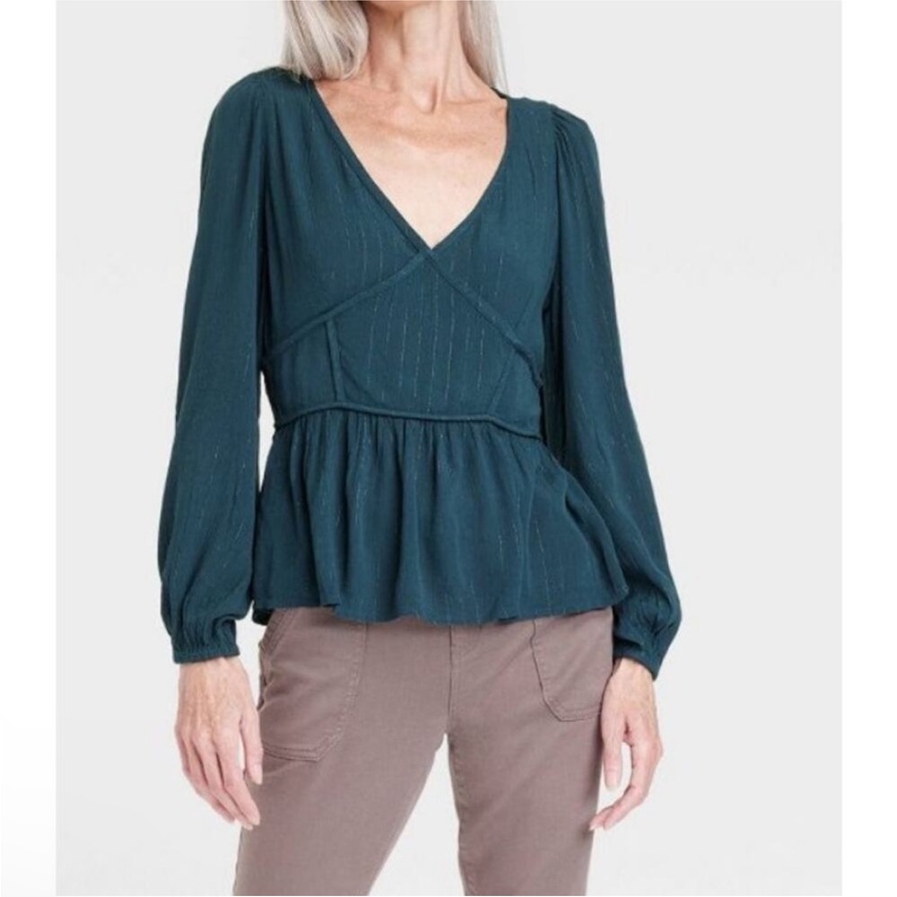 Women's Teal Long Sleeve Top